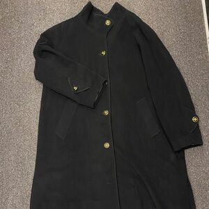Dennis Basso Wool Cashmere Coat XXL Gold Button Women’s